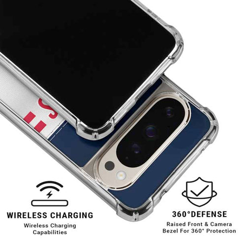 NFL Houston Texans White Striped Pixel 9/9 Pro Clear Case
